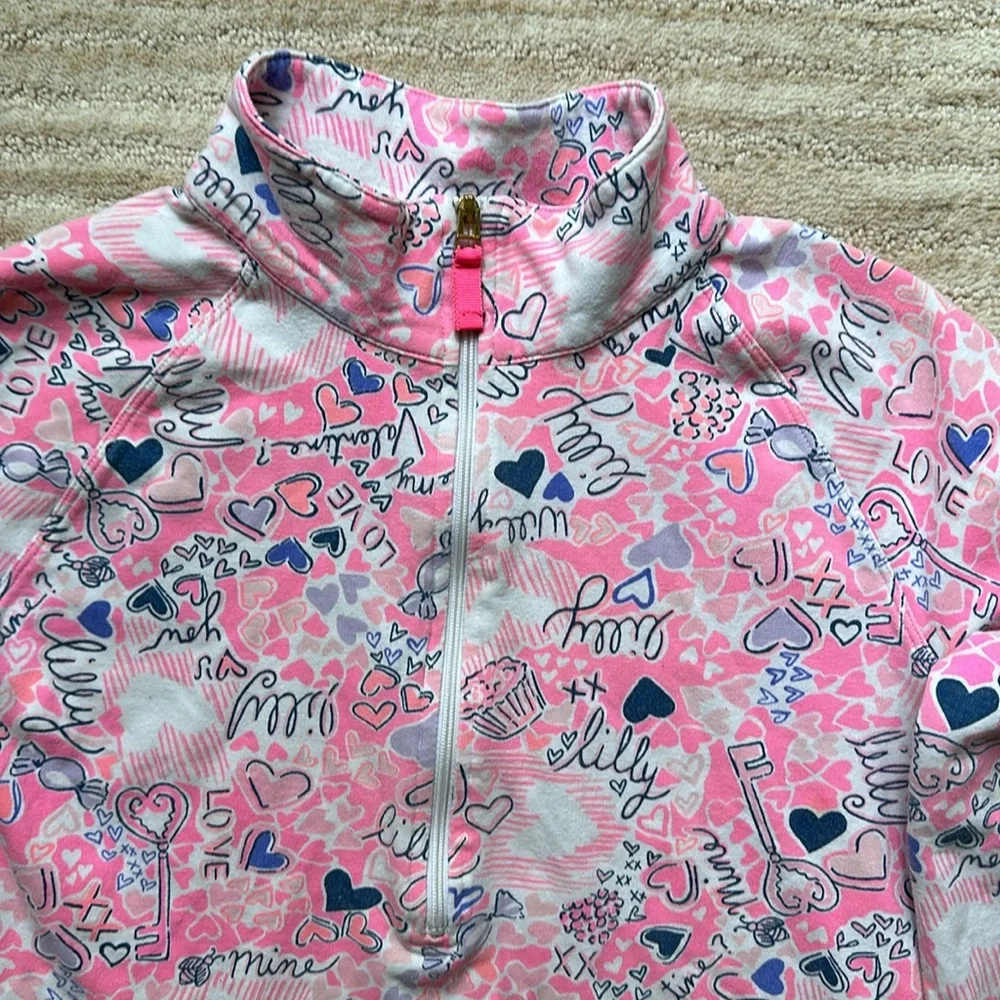 Lilly Pulitzer Girls 8-10 Skipper Popover Valentines Day Heart Print XL (12-14)